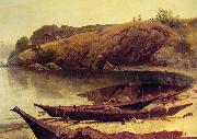 Albert Bierstadt Canoes USA oil painting artist